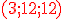 3$ \red \rm (3;12;12)